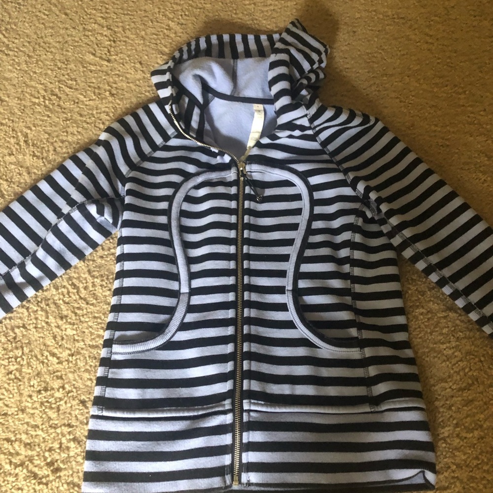 Blue and black striped jacket